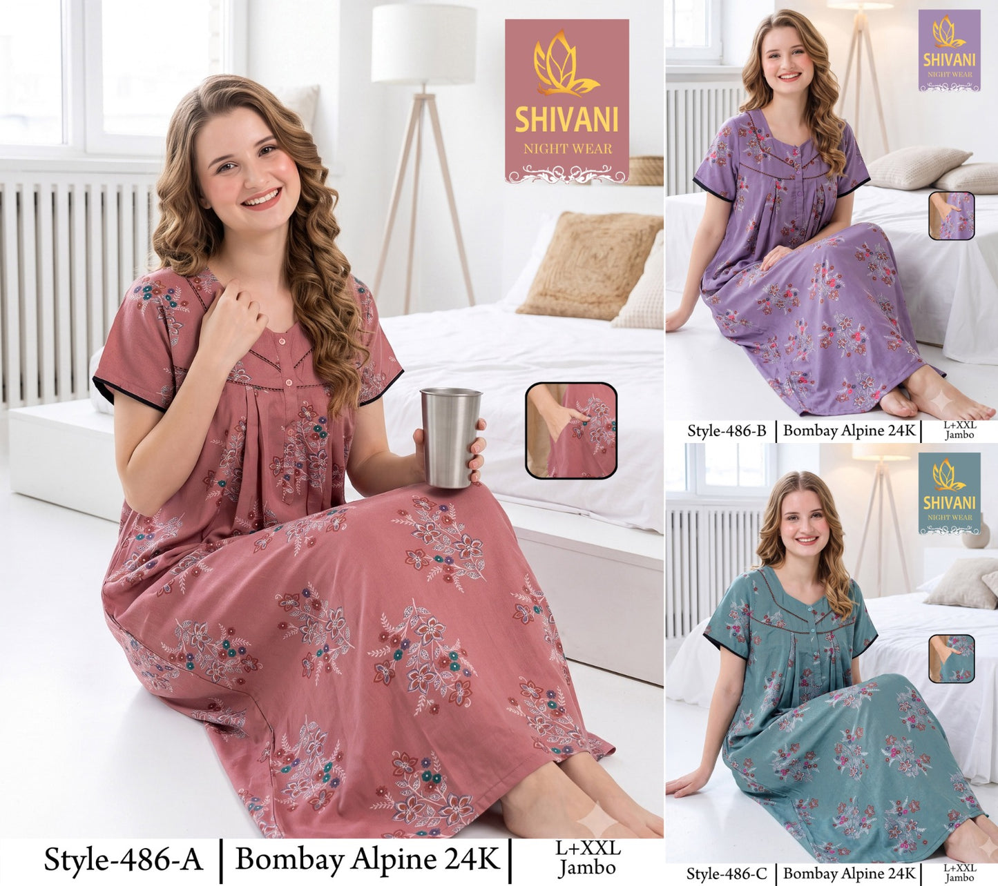 Bombay Alpine Shivani Gpo Night Gowns Wholesaler India