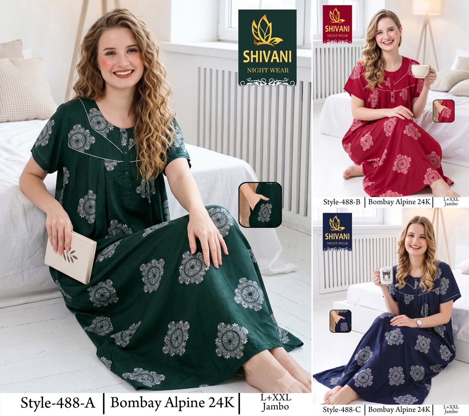 Bombay Alpine Shivani Gpo Night Gowns Wholesaler India