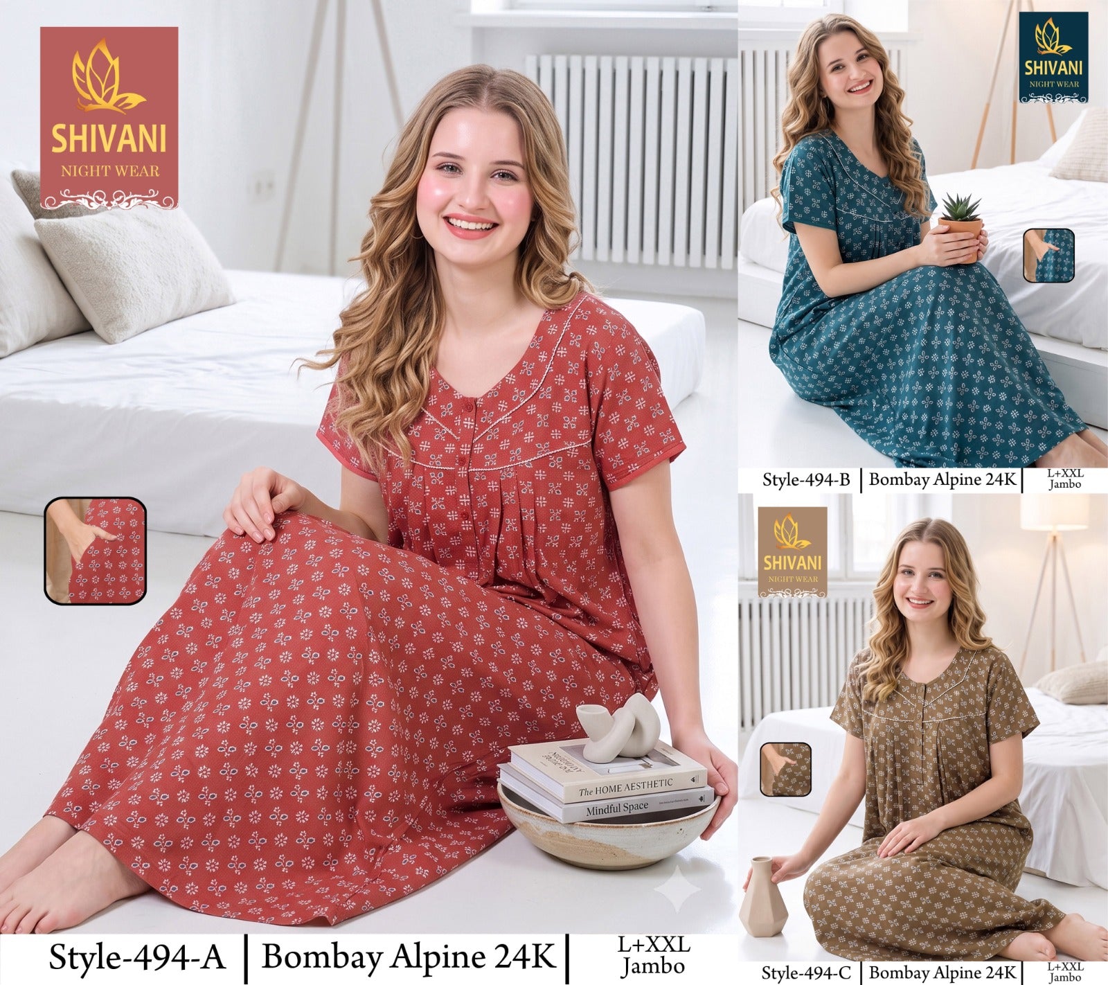 Bombay Alpine Shivani Gpo Night Gowns Wholesaler India