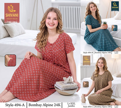 Bombay Alpine Shivani Gpo Night Gowns Wholesaler India