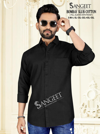 Bombay Slub Cotton Sangeet Mens Shirts Supplier Gujarat