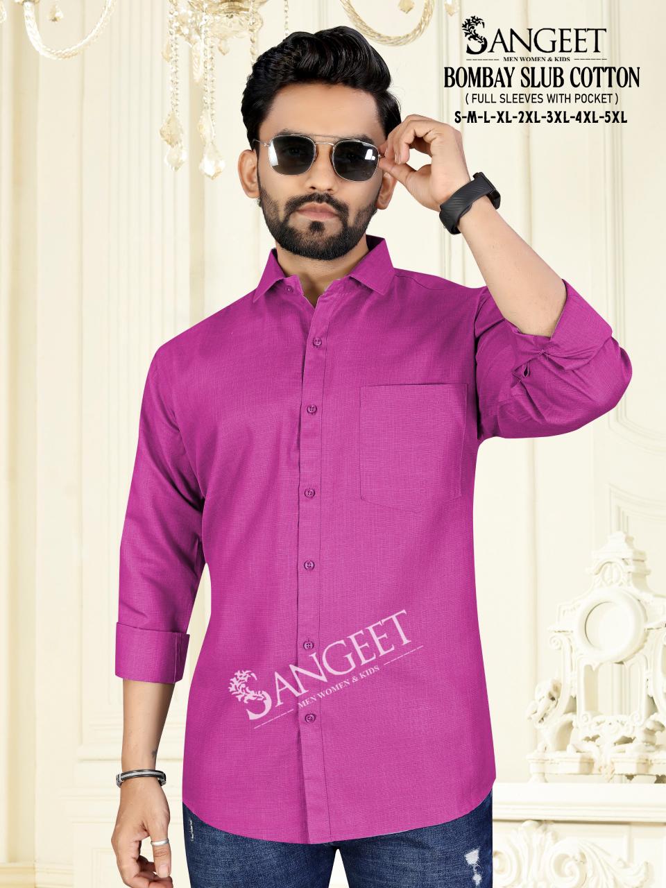 Bombay Slub Cotton Sangeet Mens Shirts Supplier Gujarat