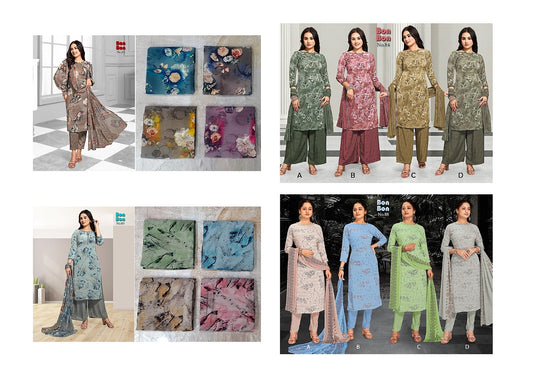 Bon Bon Lemonade Vishwam Fabrics Crape Pant Style Suits Wholesale Price