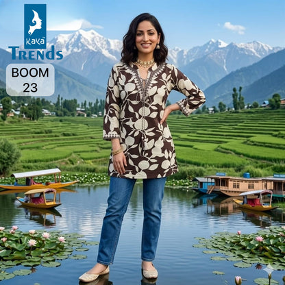 Boom Kaya Trends Rayon Short Kurtis Wholesaler