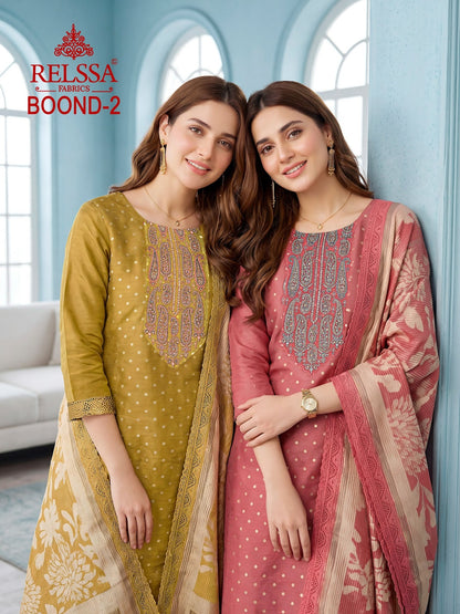 Boond 2 Relssa Fabrics Tissue Plazzo Style Suits Supplier Gujarat
