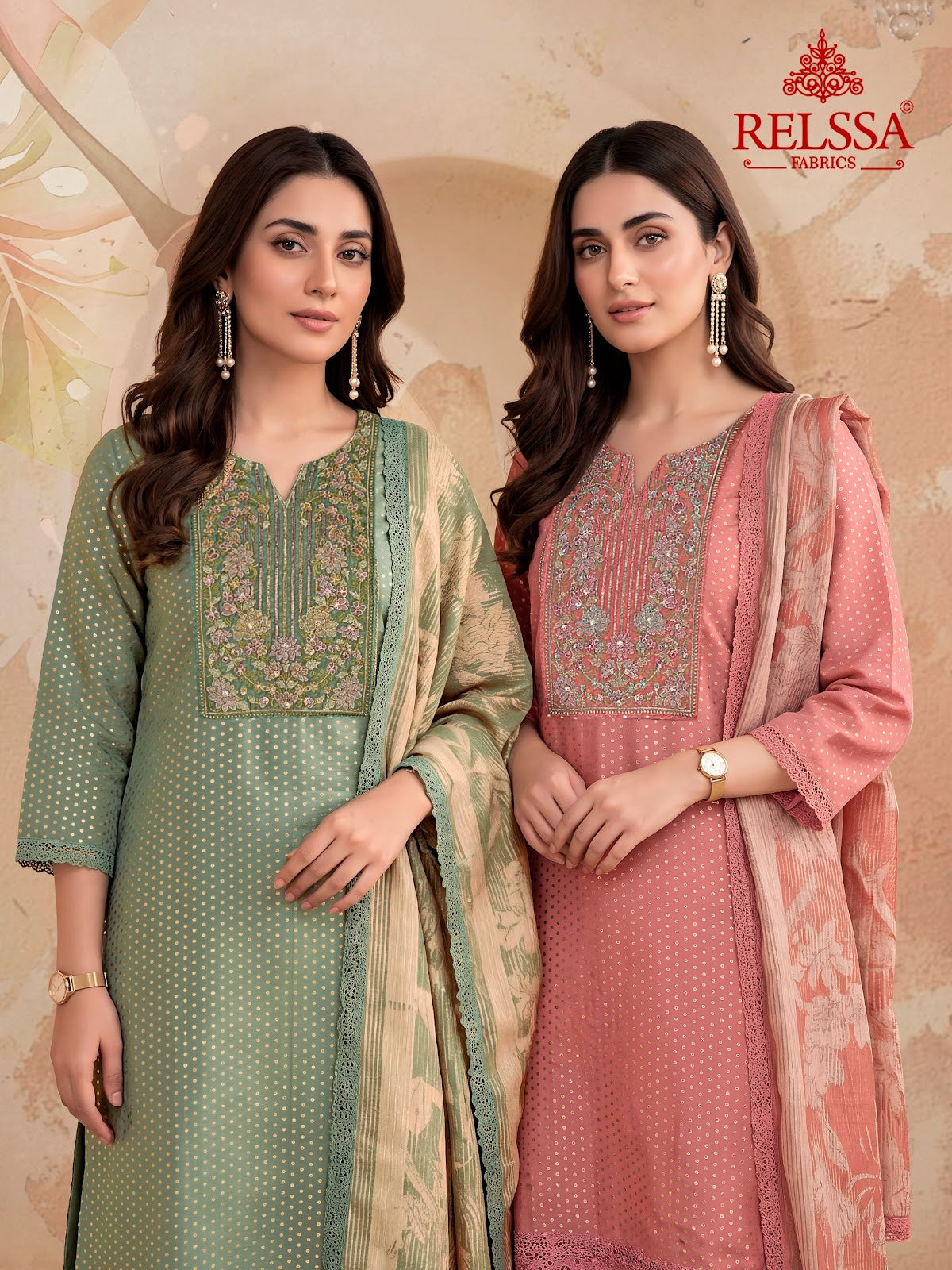 Boond Relssa Fabrics Tissue Plazzo Style Suits Supplier Ahmedabad