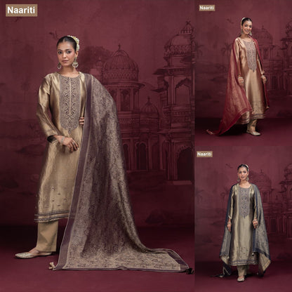 Boraan 2921 Naariti Silk Jacquard Pant Style Suits Exporter Gujarat