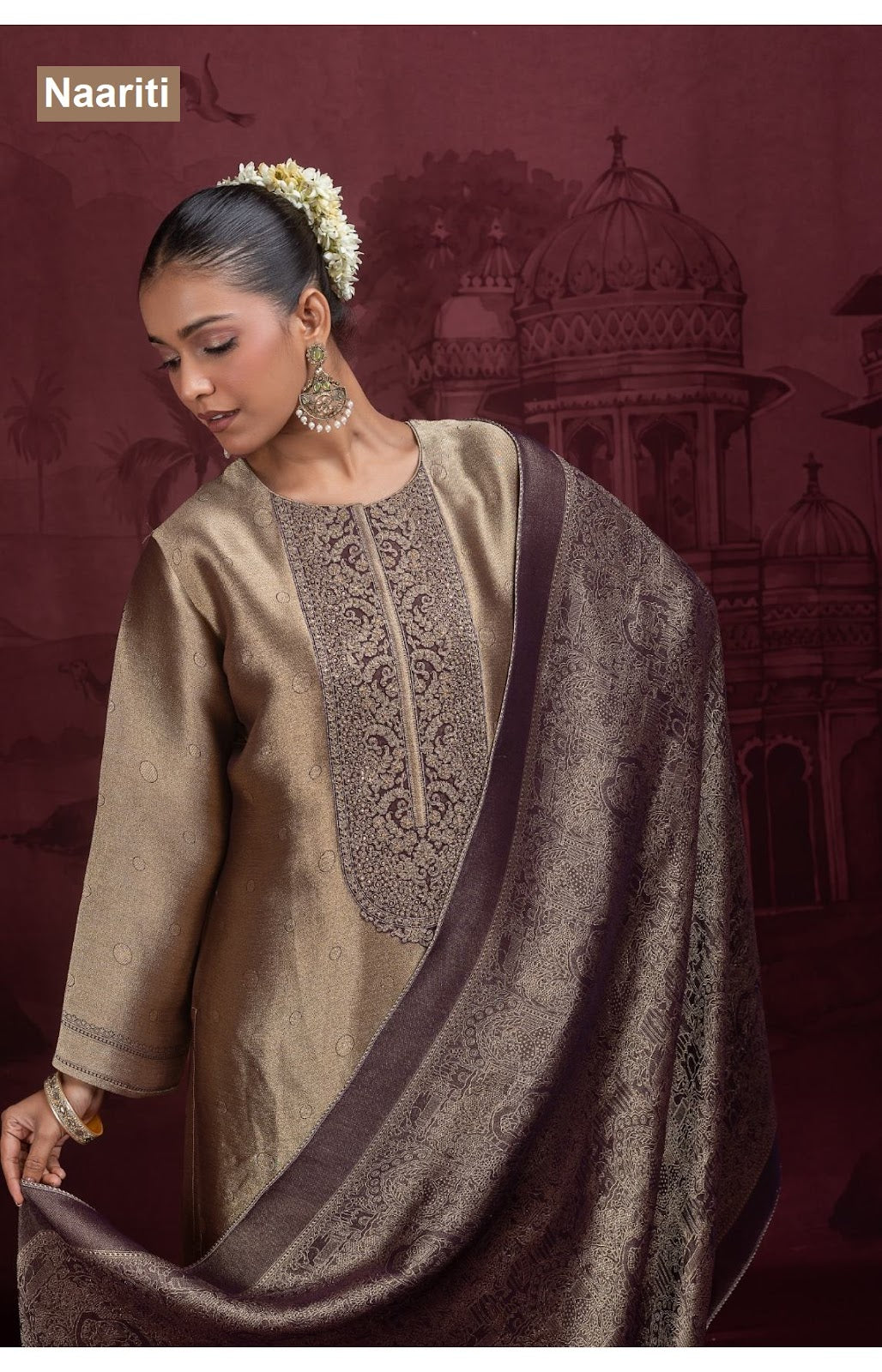 Boraan 2921 Naariti Silk Jacquard Pant Style Suits Exporter Gujarat