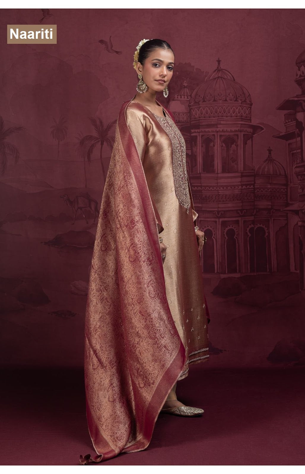 Boraan 2921 Naariti Silk Jacquard Pant Style Suits Exporter Gujarat