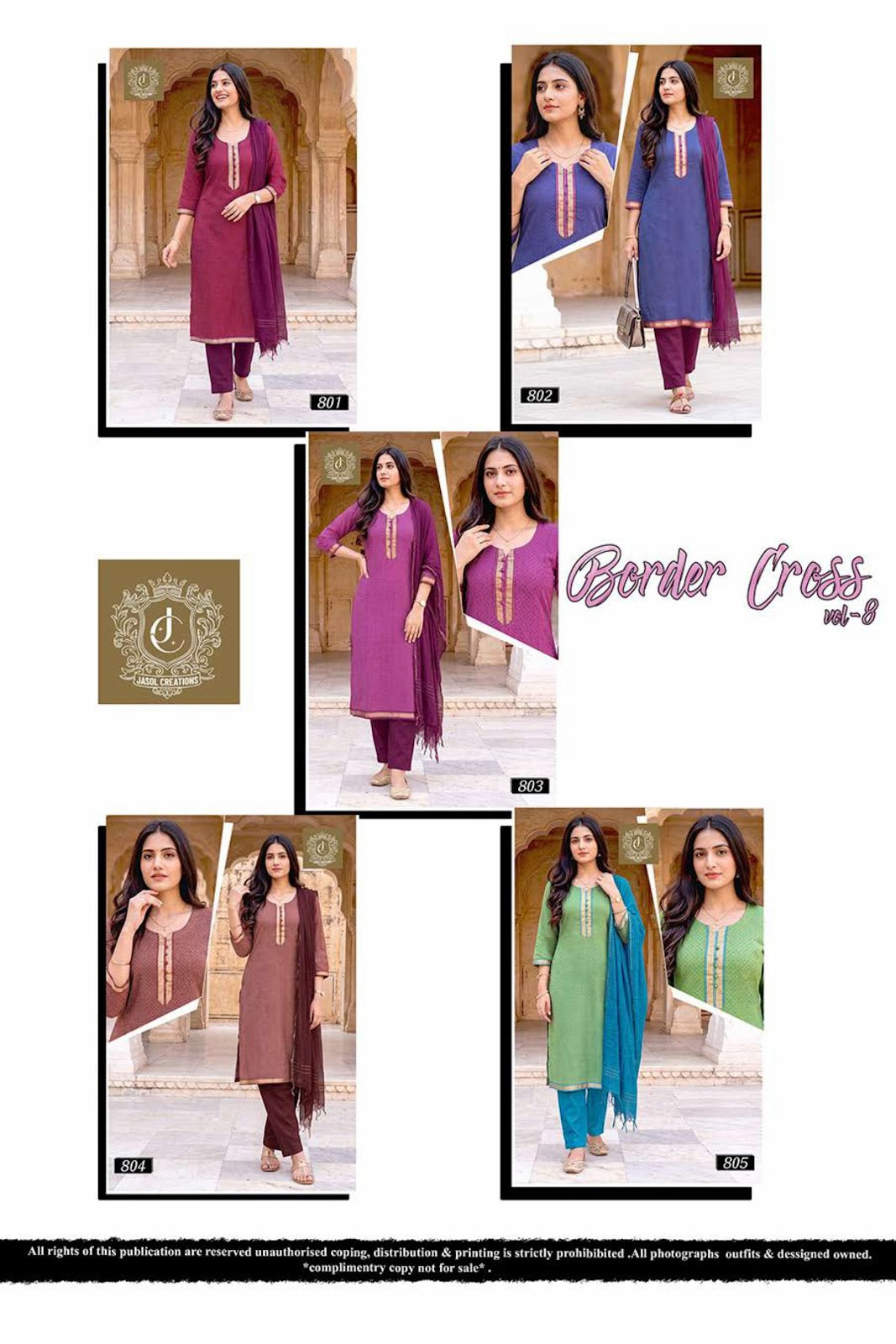 Border Cross Vol 8 Kcf South Cotton Readymade Pant Style Suits Exporter