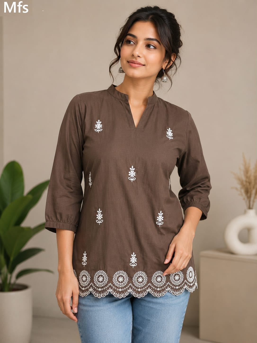 Border Print 0709 Mfs Cotton Short Kurtis Manufacturer India