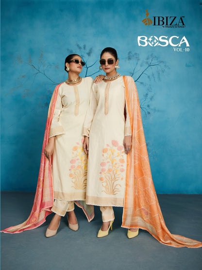 Bosca Vol 10 Ibiza Pure Lawn Pant Style Suits Supplier Gujarat