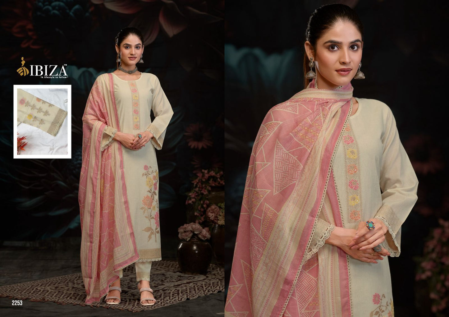 Bosco Vol 7 Ibiza Pure Lawn Pant Style Suits Wholesale Price