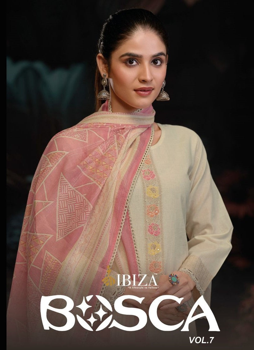 Bosco Vol 7 Ibiza Pure Lawn Pant Style Suits Wholesale Price
