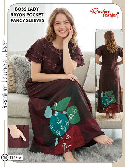 Boss Lady Ruchee Fashion Rayon Night Gowns Wholesaler