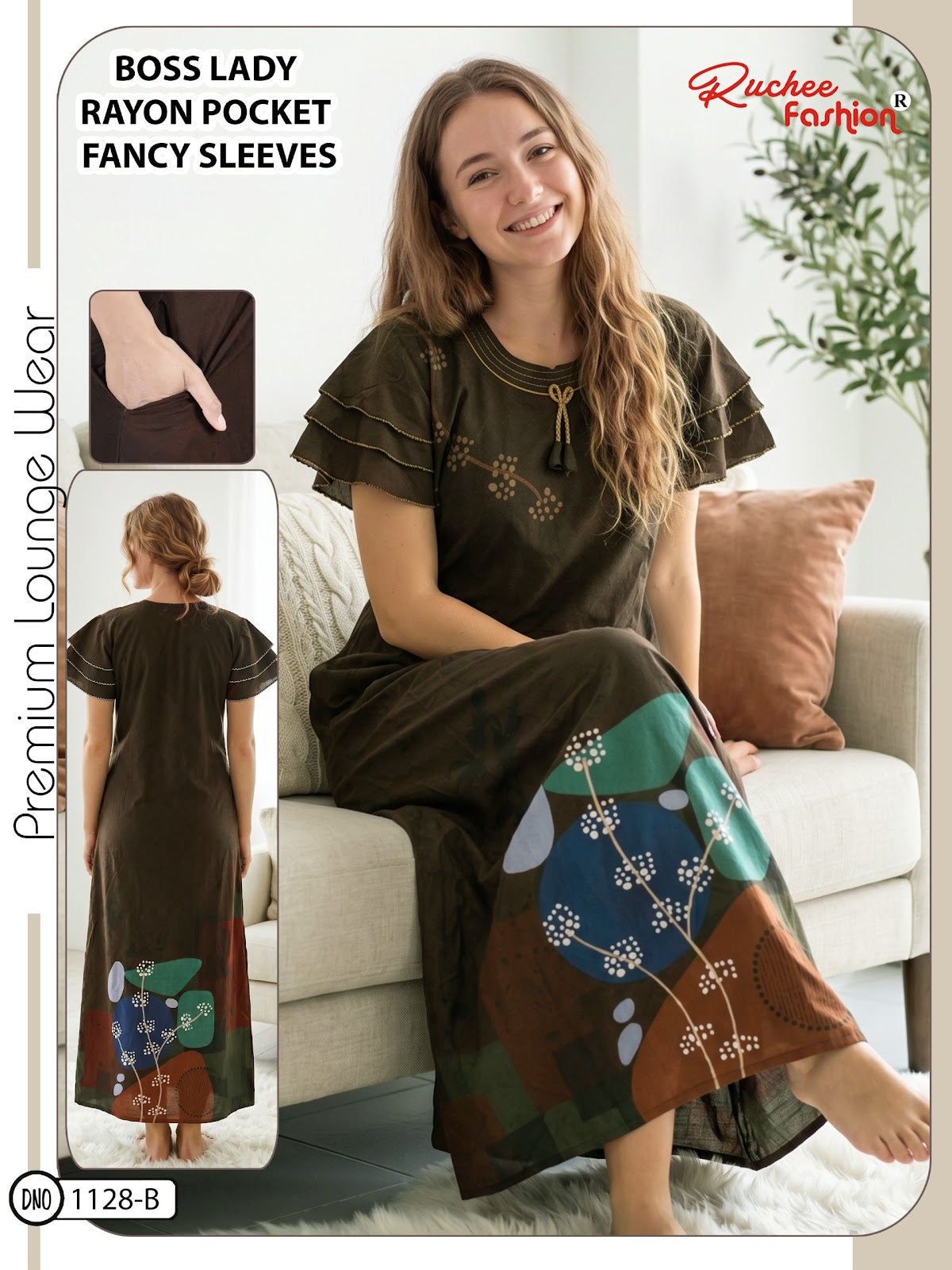 Boss Lady Ruchee Fashion Rayon Night Gowns Wholesaler