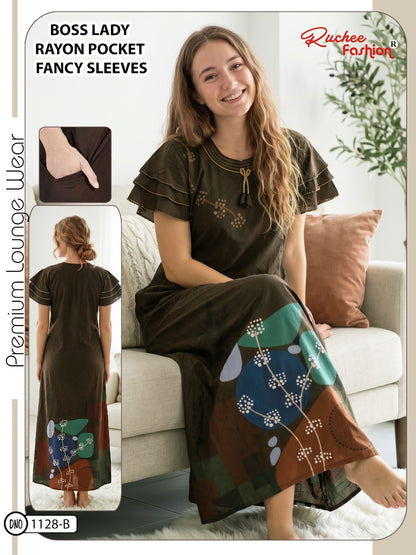 Boss Lady Ruchee Fashion Rayon Night Gowns Wholesaler