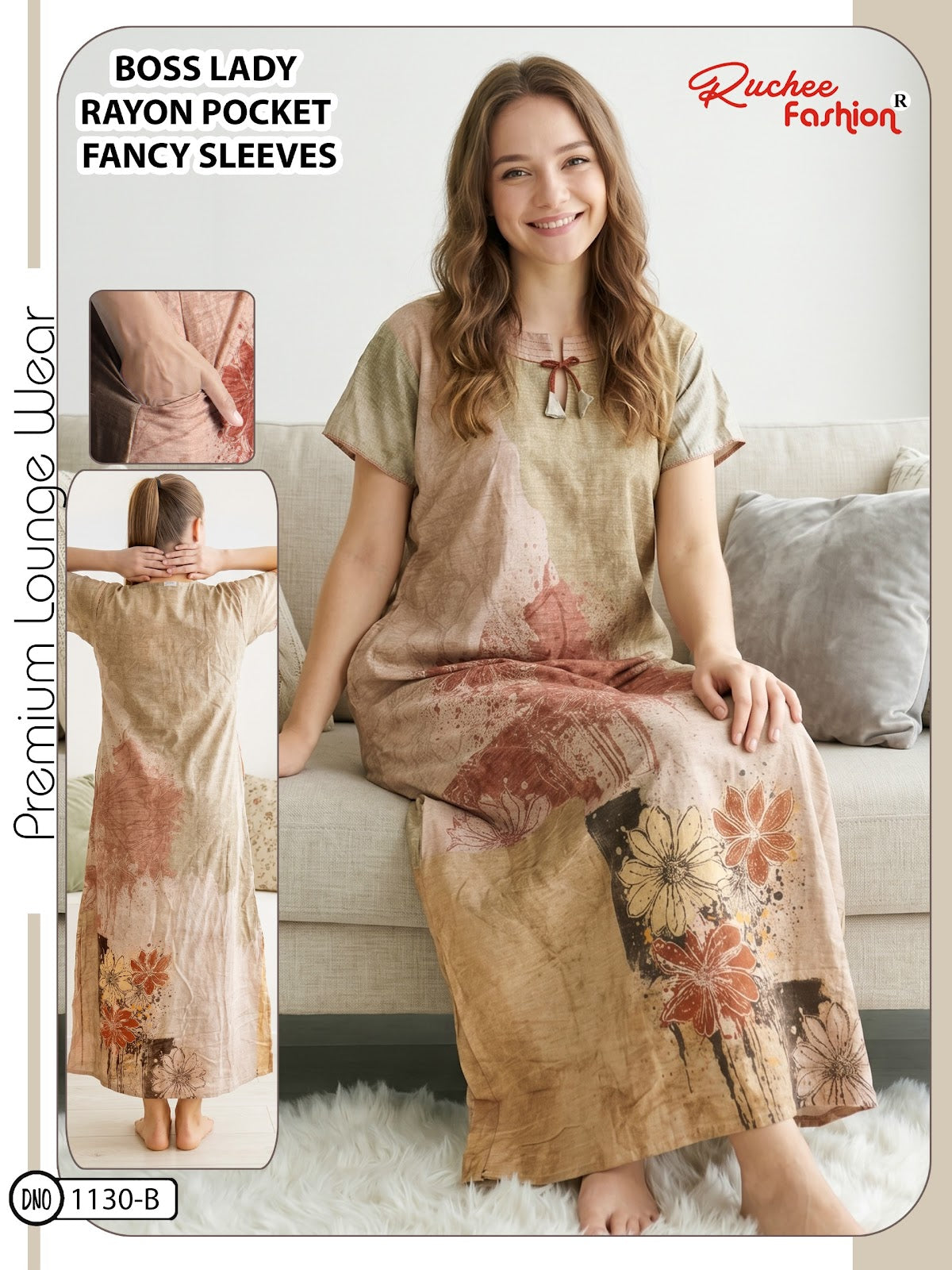Boss Lady Ruchee Fashion Rayon Night Gowns Wholesaler