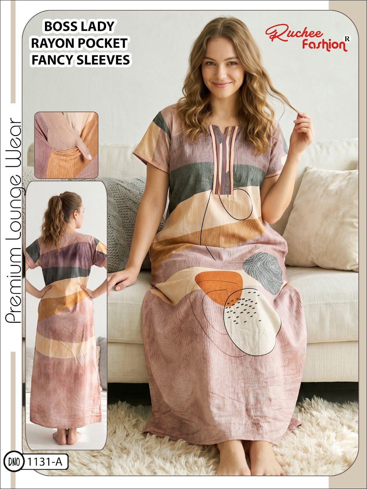 Boss Lady Ruchee Fashion Rayon Night Gowns Wholesaler