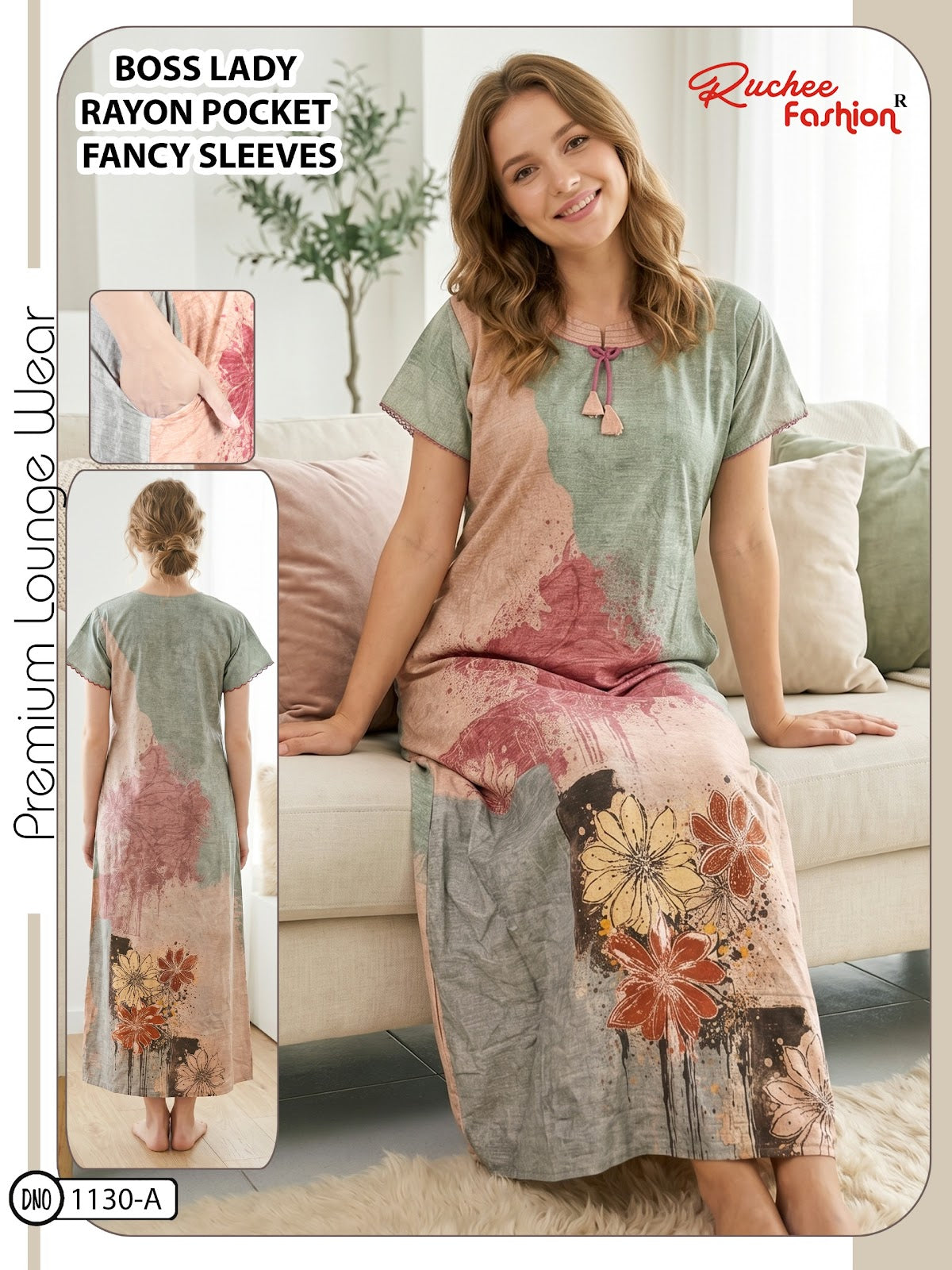 Boss Lady Ruchee Fashion Rayon Night Gowns Wholesaler