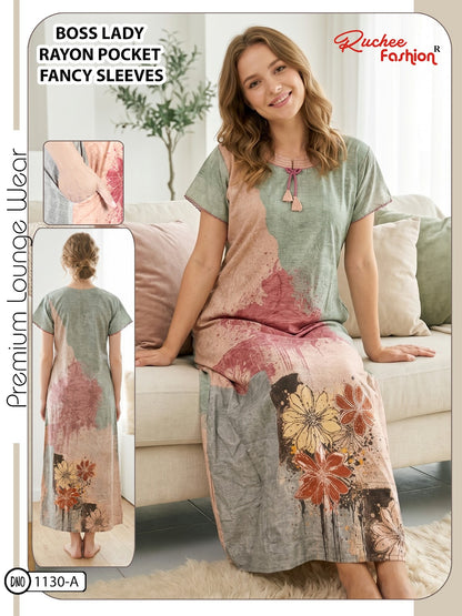Boss Lady Ruchee Fashion Rayon Night Gowns Wholesaler