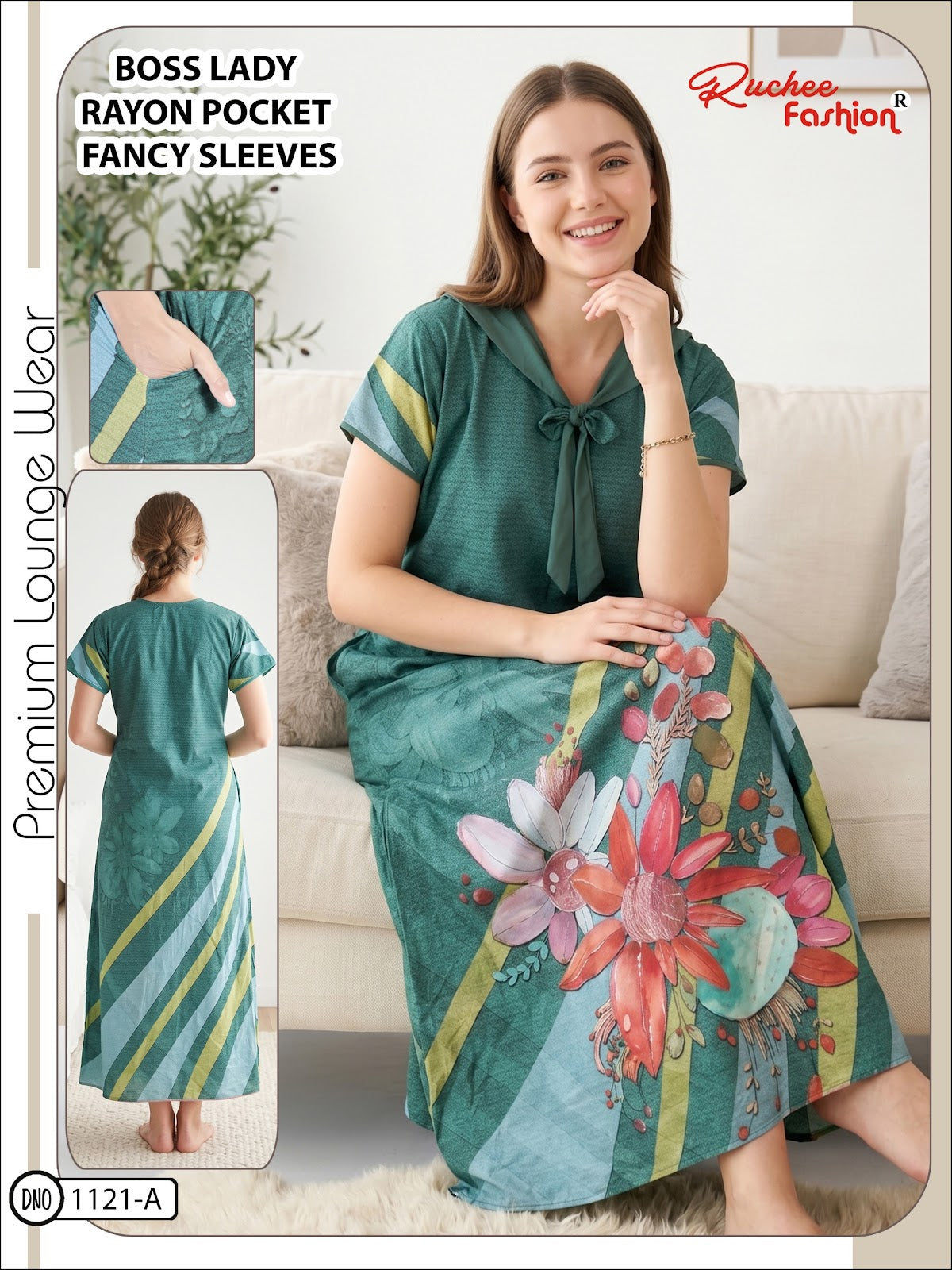 Boss Lady Ruchee Fashion Rayon Night Gowns Wholesaler