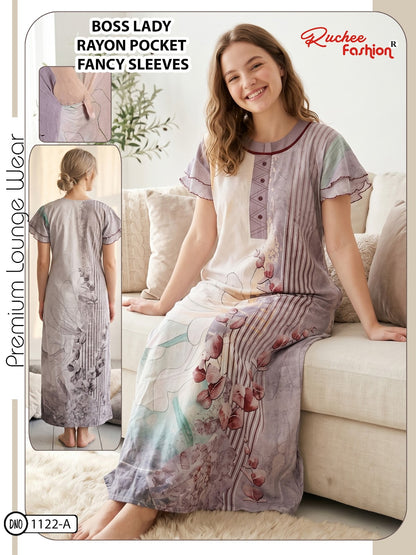 Boss Lady Ruchee Fashion Rayon Night Gowns Wholesaler