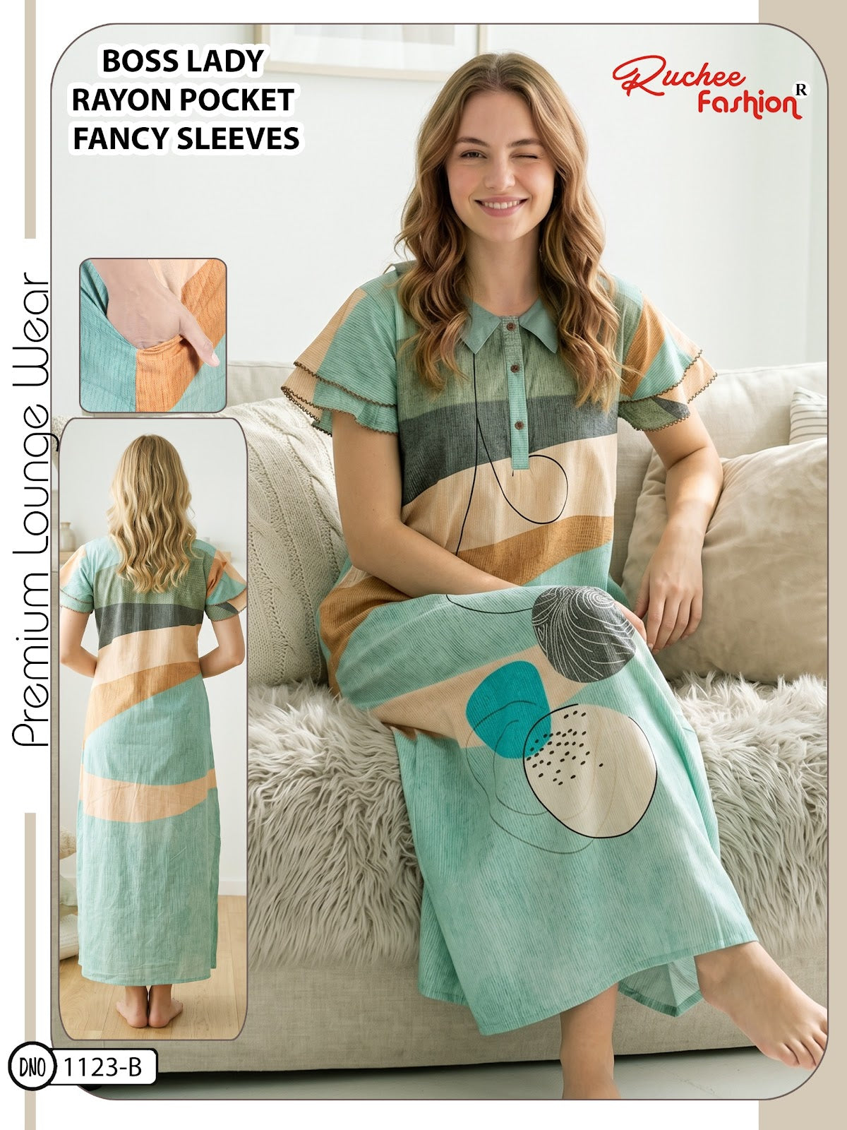 Boss Lady Ruchee Fashion Rayon Night Gowns Wholesaler