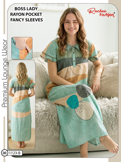 Boss Lady Ruchee Fashion Rayon Night Gowns Wholesaler