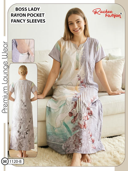 Boss Lady Ruchee Fashion Rayon Night Gowns Wholesaler