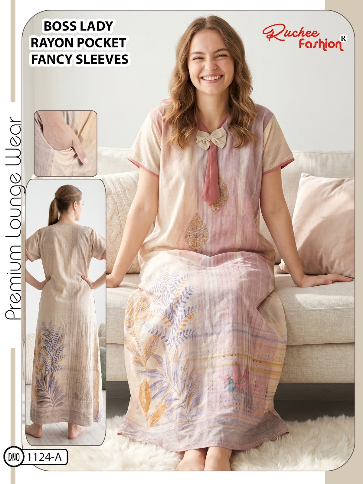 Boss Lady Ruchee Fashion Rayon Night Gowns Wholesaler