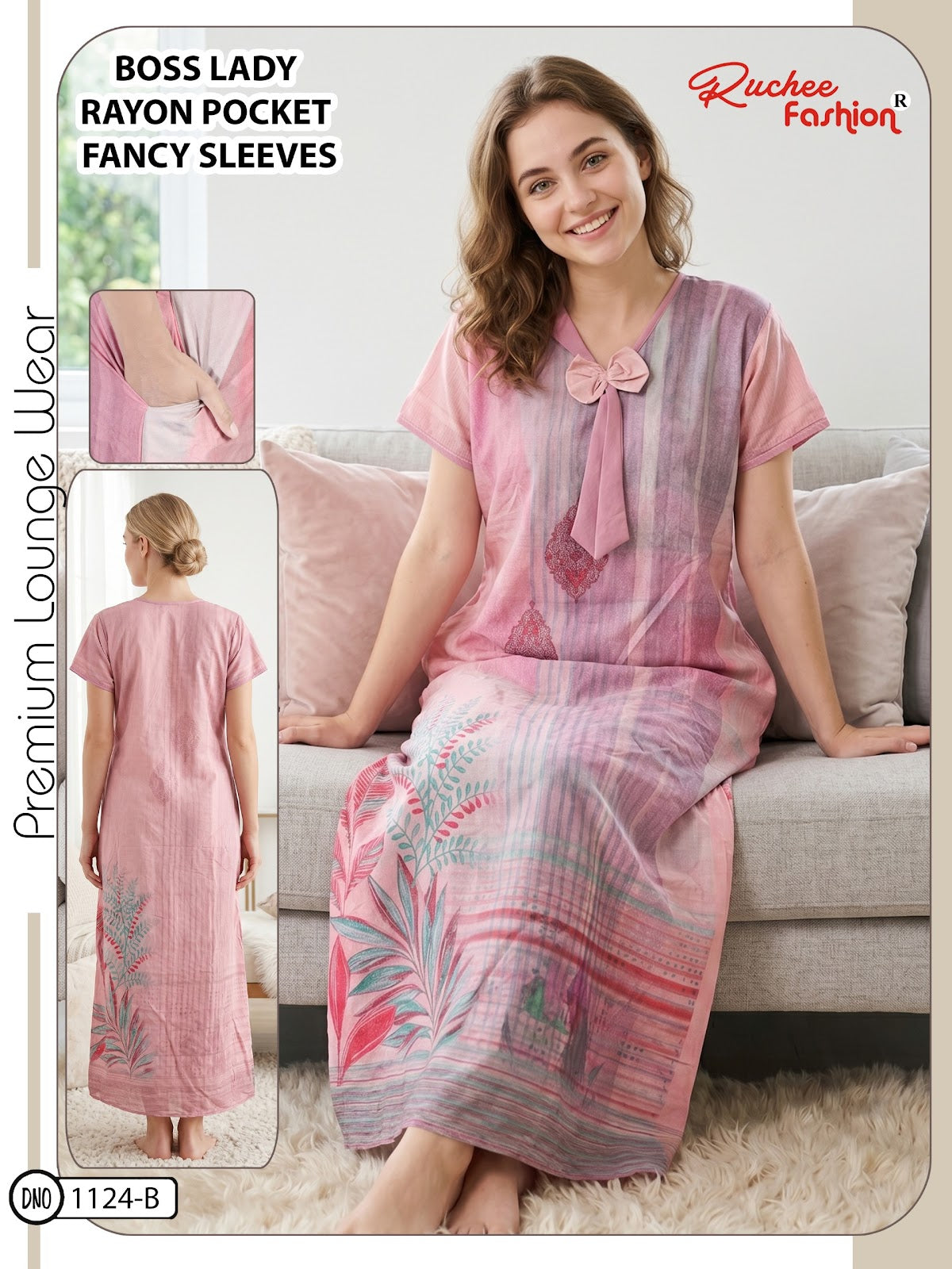 Boss Lady Ruchee Fashion Rayon Night Gowns Wholesaler