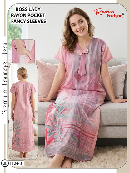 Boss Lady Ruchee Fashion Rayon Night Gowns Wholesaler