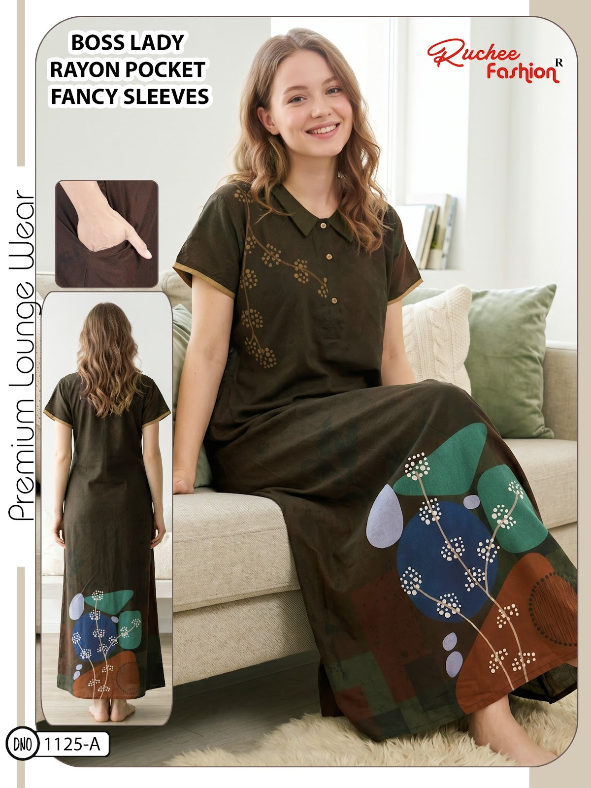 Boss Lady Ruchee Fashion Rayon Night Gowns Wholesaler