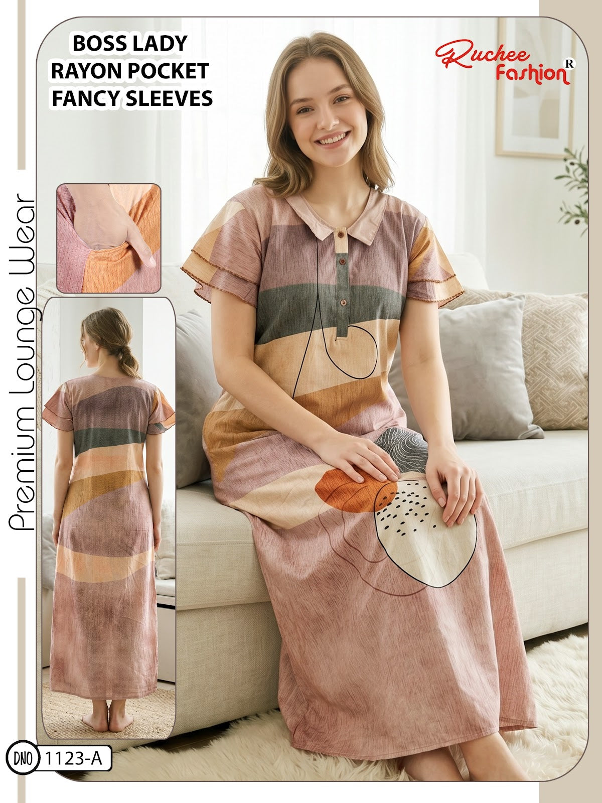 Boss Lady Ruchee Fashion Rayon Night Gowns Wholesaler