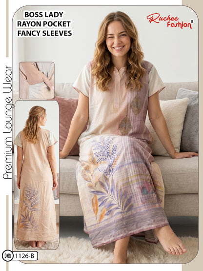 Boss Lady Ruchee Fashion Rayon Night Gowns Wholesaler