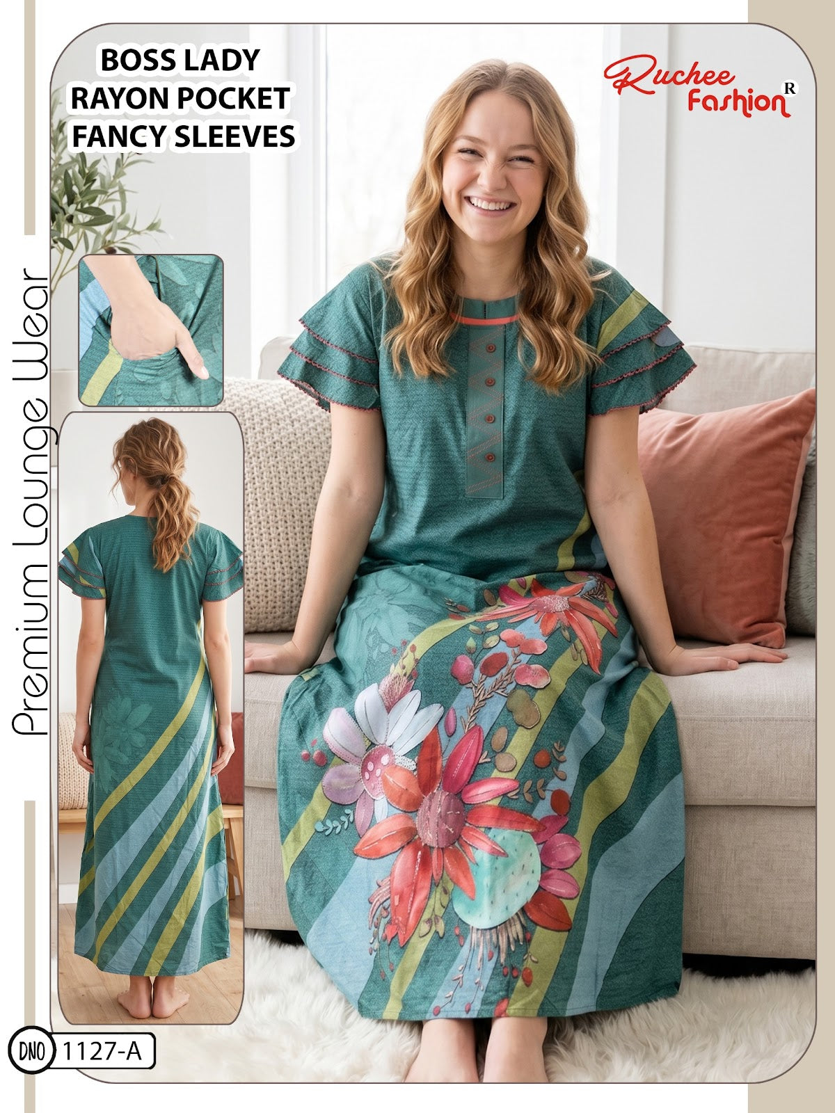 Boss Lady Ruchee Fashion Rayon Night Gowns Wholesaler