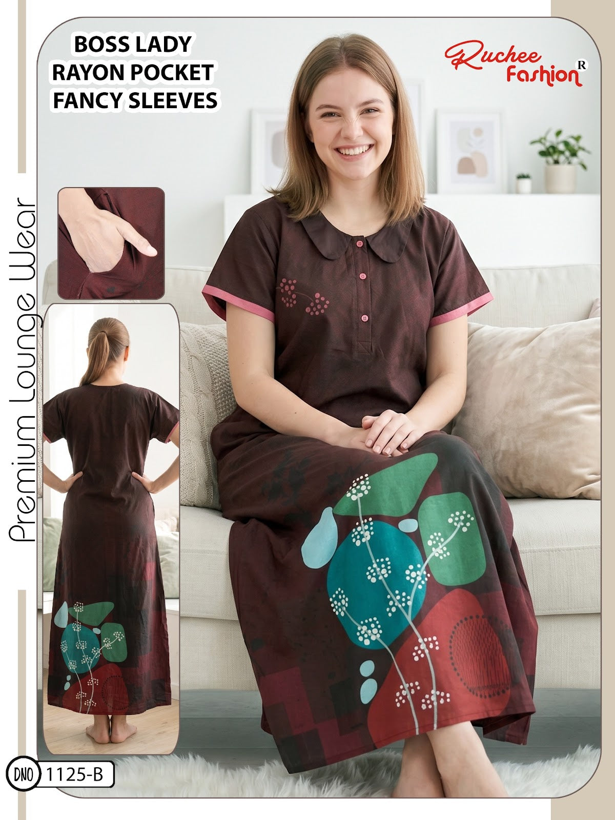 Boss Lady Ruchee Fashion Rayon Night Gowns Wholesaler