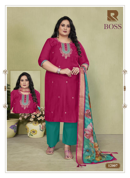 Boss Raashi Roman Silk Readymade Pant Style Suits Manufacturer Ahmedabad