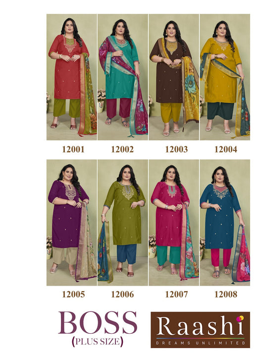 Boss Raashi Roman Silk Readymade Pant Style Suits Manufacturer Ahmedabad