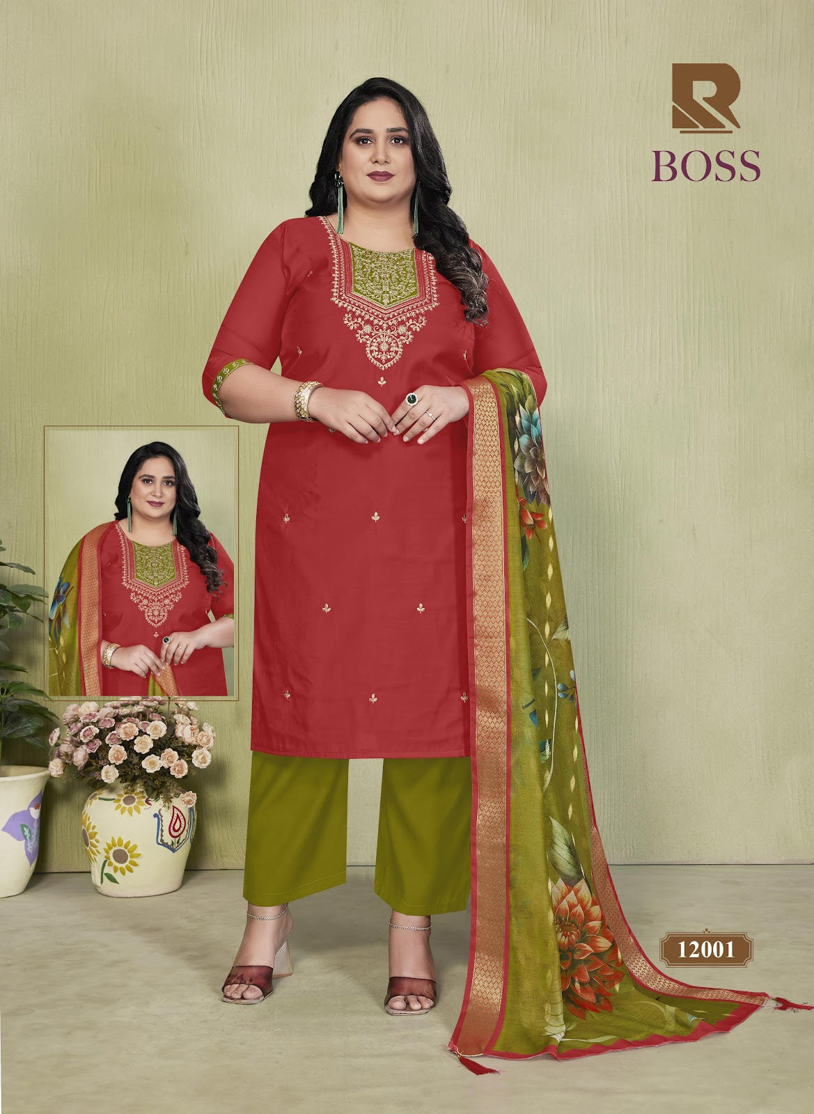 Boss Raashi Roman Silk Readymade Pant Style Suits Manufacturer Ahmedabad
