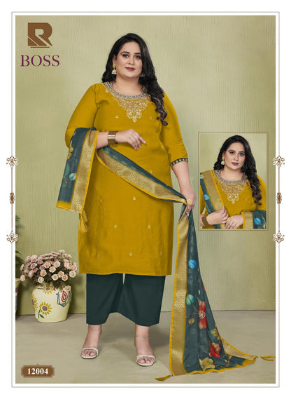 Boss Raashi Roman Silk Readymade Pant Style Suits Manufacturer Ahmedabad