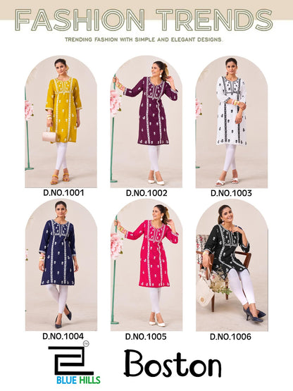Boston Blue Hills Rayon 14Kg Kurtis Wholesaler Gujarat