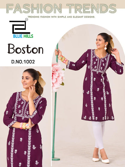 Boston Blue Hills Rayon 14Kg Kurtis Wholesaler Gujarat
