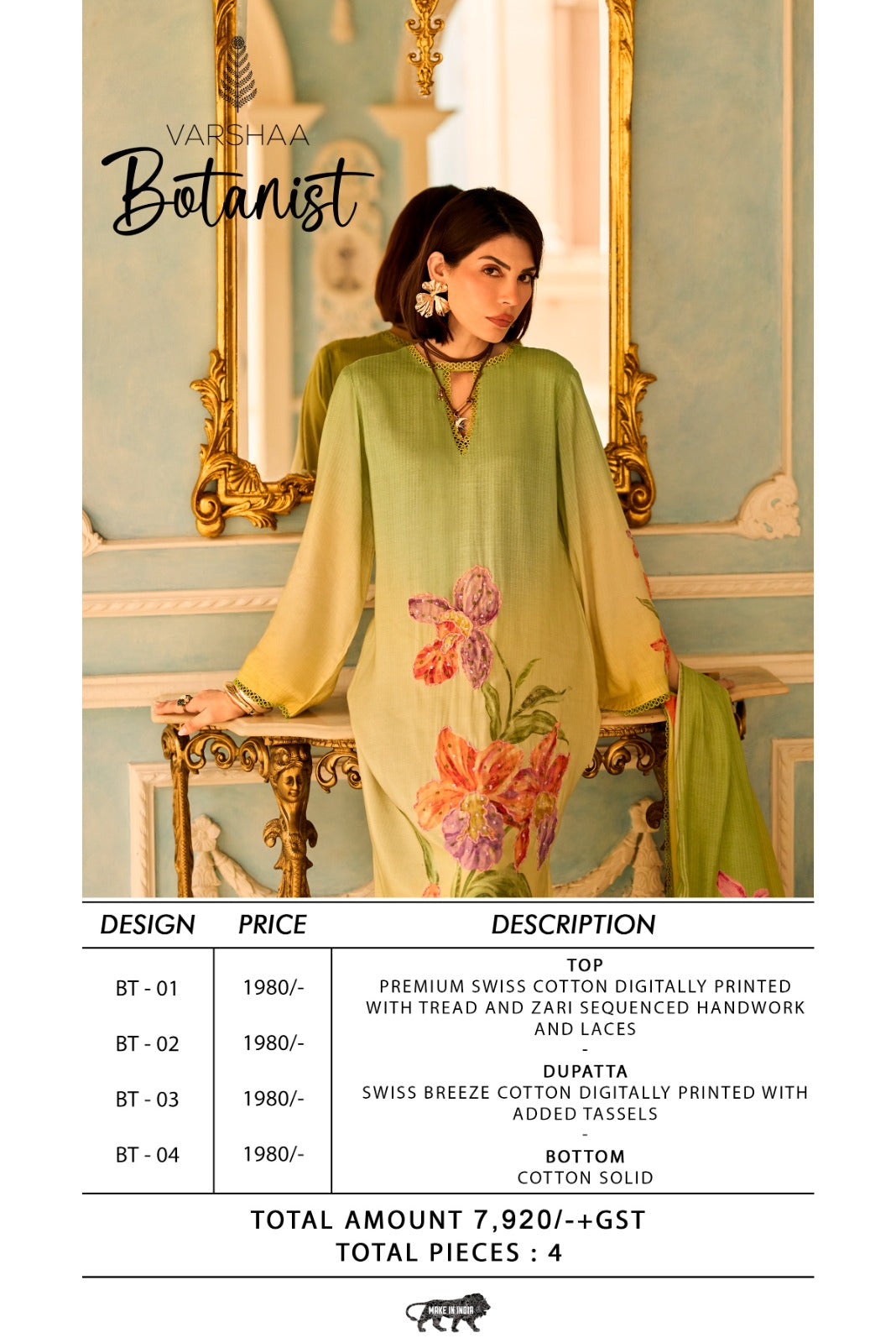 Botanist Varshaa Swiss Pant Style Suits Wholesale Rate