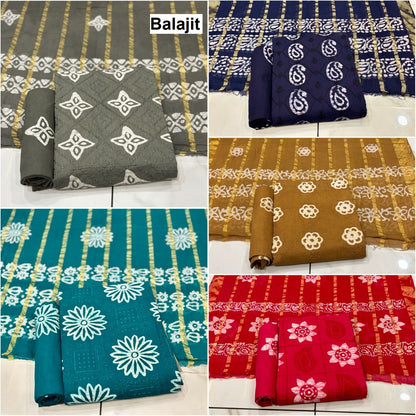 Bottom 2.20 Mtr Balajit Batik Cotton Dress Material Wholesaler Gujarat