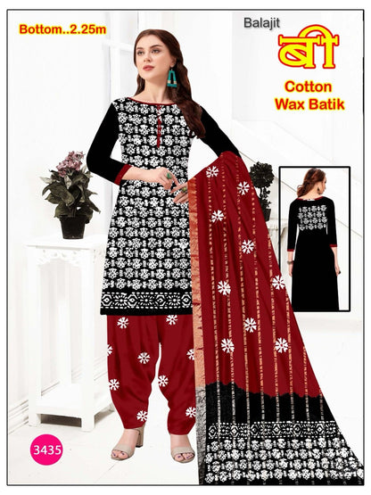 Bottom 2.25 Mtr Balajit Wax Batik Cotton Dress Material Manufacturer Gujarat