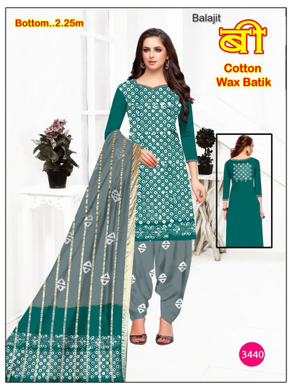 Bottom 2.25 Mtr Balajit Wax Batik Cotton Dress Material Manufacturer Gujarat
