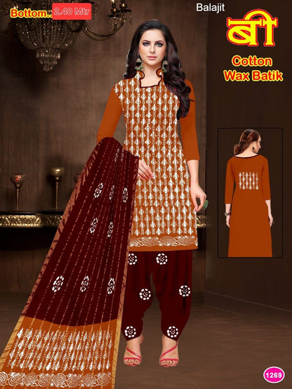 Bottom 2.40 Mtr Balajit Wax Batik Cotton Dress Material Wholesale Price