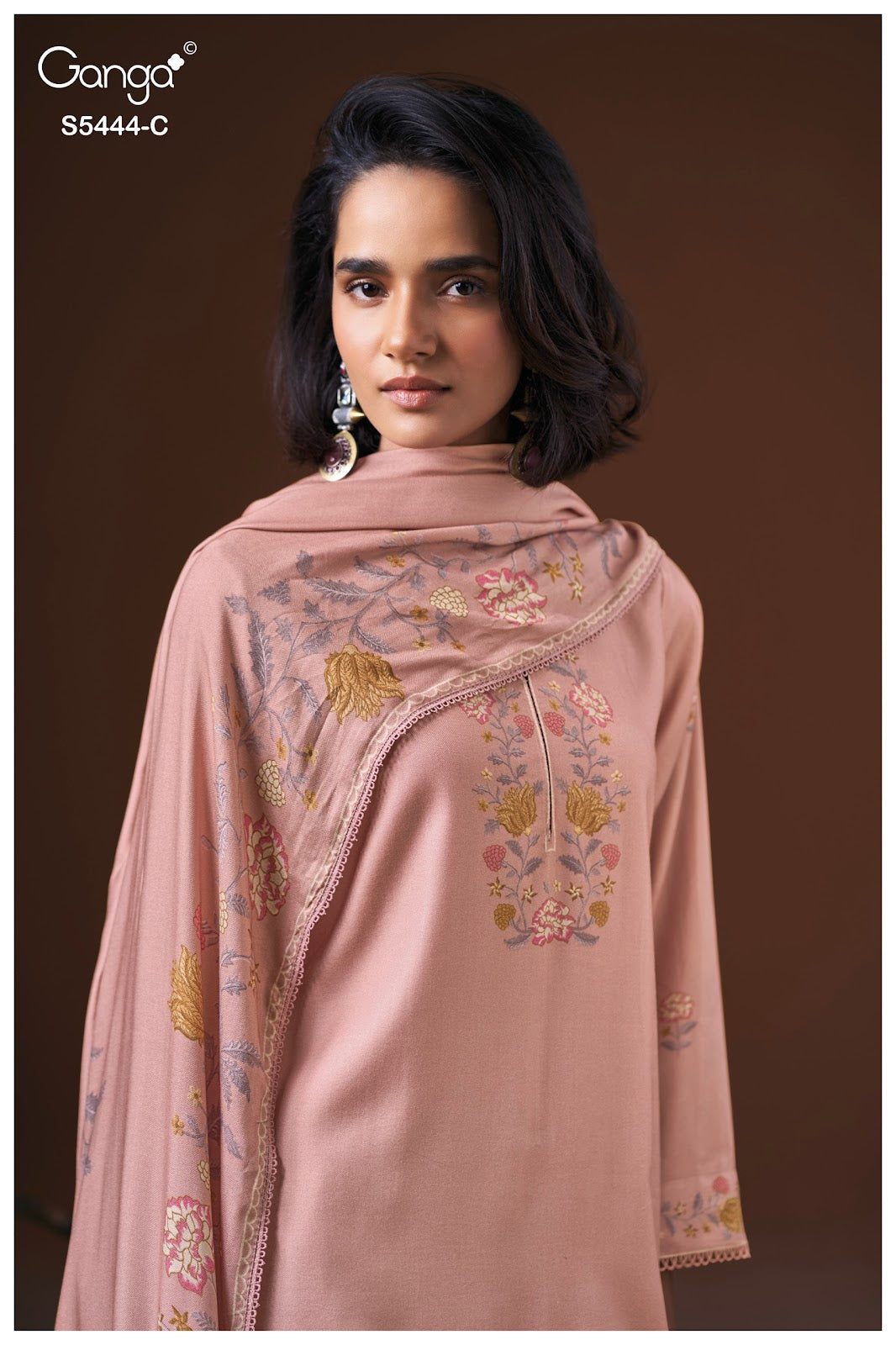 Bovie S5444 Ganga Wool Pashmina Suits Wholesale Price